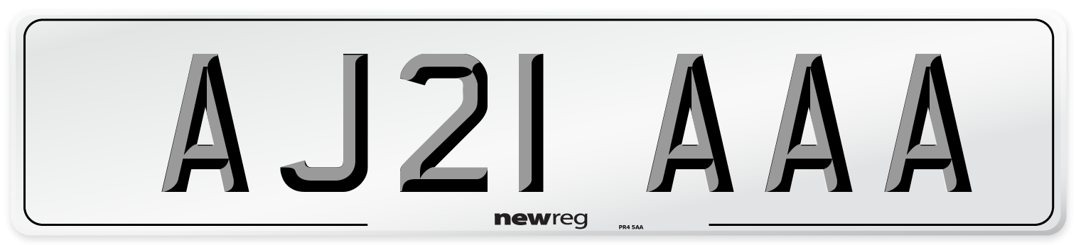AJ21 AAA Number Plate from New Reg